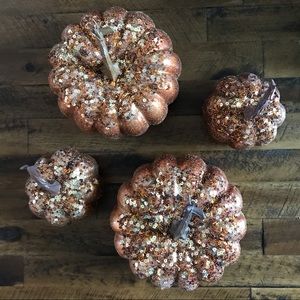 Set of 4 Sequin Pumpkins